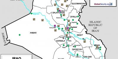 Kart over Irak flyplasser