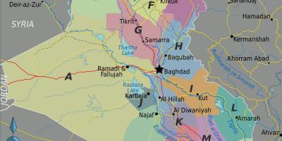 Kart over Irak regioner