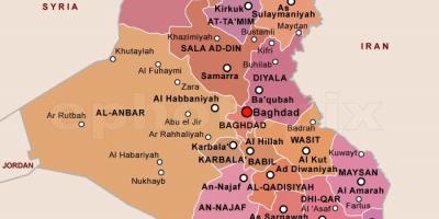 Kart over Irak stater